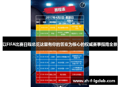 以FIFA比赛日程总览这里有你的答案为核心的权威赛事指南全景 以FIFA比赛日程总览这里有你的答案为核心的权威赛事指南全景